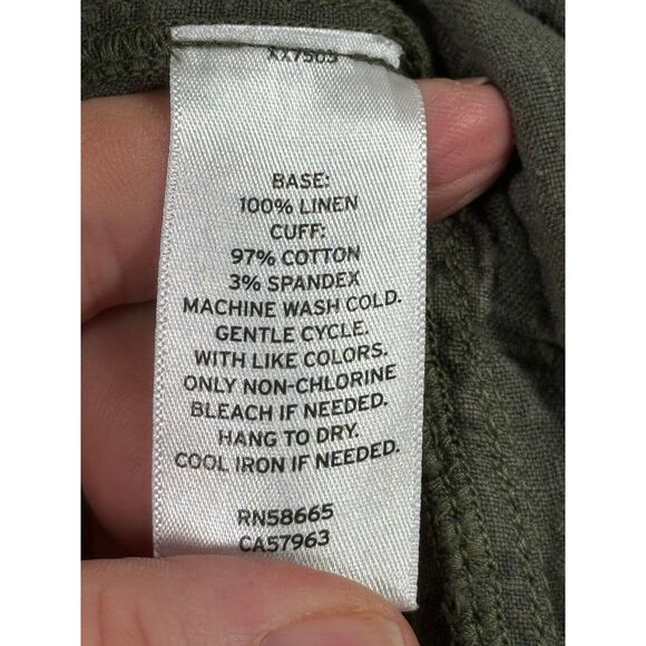 Caslon Jogger Pants Womens XL Petite Olive Green Linen Lightweight Drawstring - Picture 9 of 10